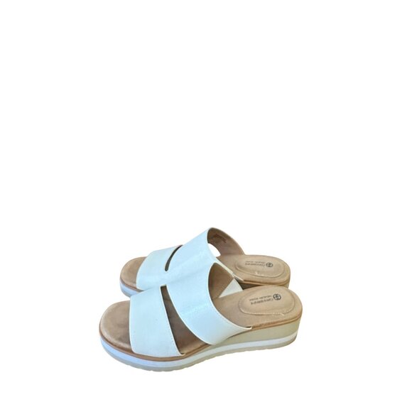 Gianni Bernini Size 7 Women’s Memory Foam Slip Wedge Heel Sandal White - Picture 5 of 14